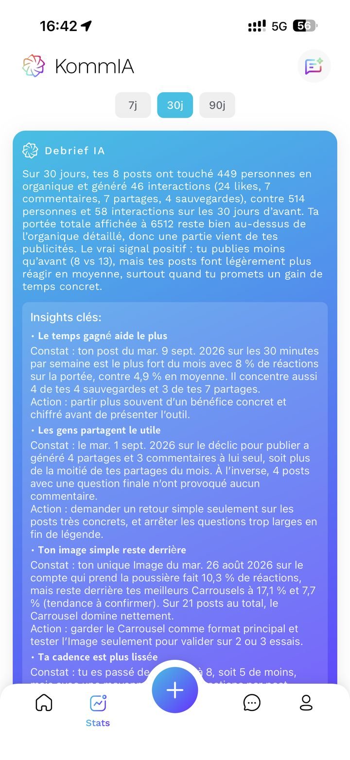 Le debrief IA de KommIA : le bilan sur 30 jours, les constats et les actions recommandées